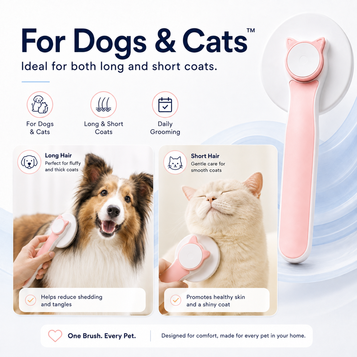 FurBrush - Self-Cleaning Pet Brush